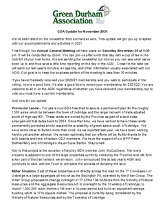 Green Durham Association - Image of the November 2021 Newsletter