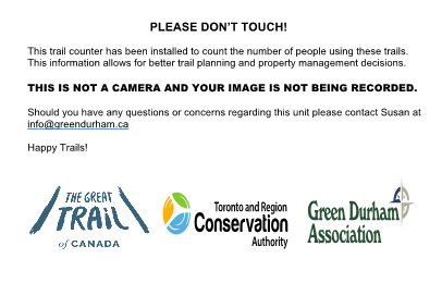 Green Durham Association - Trail Counter Sign