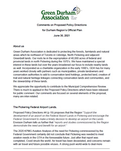 Green Durham Association - Submission Envision - Image of page one of .pdf