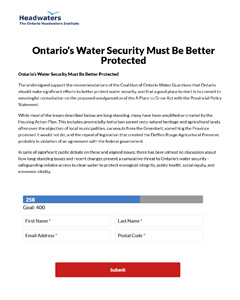 Image of Ontario Headwaters Institute - Petition